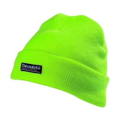 Image of Yoko Unisex Hi Vis Thermal 3M Thinsulate Winter Hat (One Size) (Lime)
