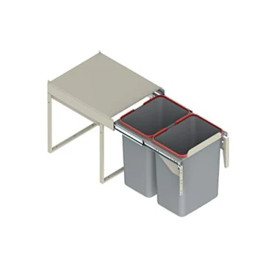 Image of REJS RECYCLE BIN PULL OUT KITCHEN WASTE W:400mm 2x20L(JC602M) w/front mounting