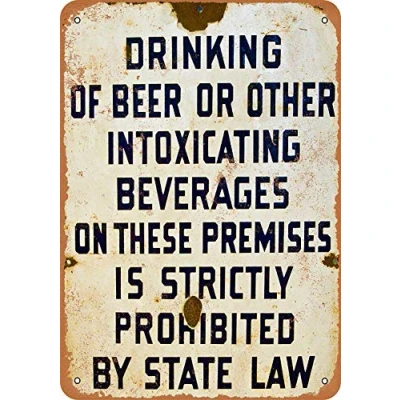 Image of Inga No Drinking Beer Metal Sign Retro Wall Decor Tin Signs Bar Cafehome Decoration Vintage 8X12 inches