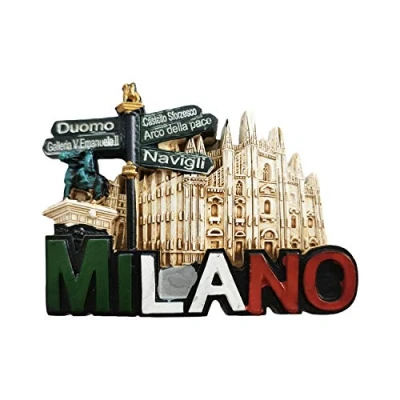 Image of Milan Italy 3D Souvenir Fridge Magnet Gift,Handmade Home &amp; Kitchen Decoration Refrigerator Collection