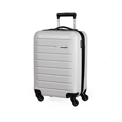 Image of Pierre Cardin Voyager 30 Inch Large Suitcase Light Grey Travel Luggage with 4 Spinner Wheels Hard Sided Suitcases Weight 4.1kg Cap 102L Height 76cm CL893 (Light Grey, Large)