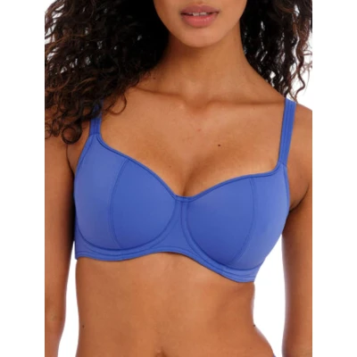 Image of Freya Jewel Cove Sweetheart Bikini Top Plain Azure Blue 34DD