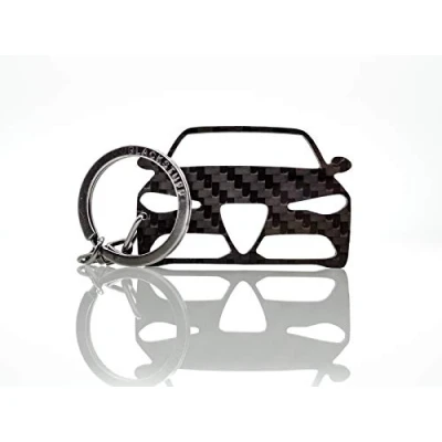 Image of BlackStuff Carbon Fiber Keychain Keyring Ring Holder Compatible with Giulia BS 129
