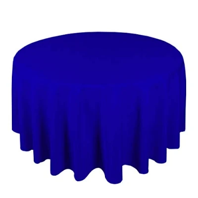 Image of Polyester Tablecloth 108&#039;&#039; Home Decor Wedding Small Big Sizes Red Purple Royal Blue Ivory Round Table Cover Made in UK (ROYAL BLUE)