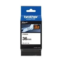 Image of Brother P Touch 36mm Black on White Labelling Tape 3m STE 161