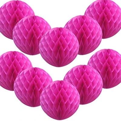 Image of Time to Sparkle 10 Pack Tissue Paper Honeycomb Balls Table Centrepiece Lantern Garland Wedding Decoration Ball rose Red, 8&quot;(20cm)