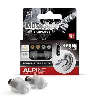 Image of Alpine MusicSafe Ear Plugs Hearing Protection for Musicians 2 Filter Sets and Accessories to Enhance Your Music Making Experience Hypoallergenic Reusable earplugs