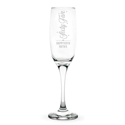 Image of The Gift Experience Personalised 65th Birthday Prosecco Glass, Bespoke Gift, Gifts, Gifts