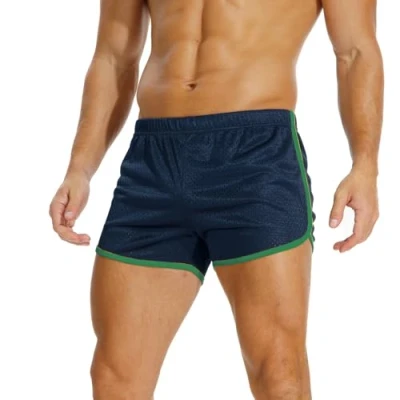 Image of AIMPACT Mens Short Shorts 3 Inch Gym Men Mesh Bodybuilding Fitness Workout Sprots Breathable (DarkBlue XL)
