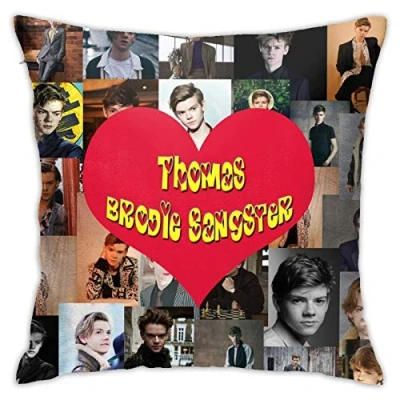 Image of Amkong Thomas Pillowcase Invisible Zipper Printed Brodie Sangster Pillow Cover 18inch