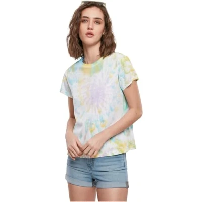 Image of Urban Classics Ladies TIE DYE Boyfriend TEE Print Tshirt, Women&#039;s, Size: XS, Pastel