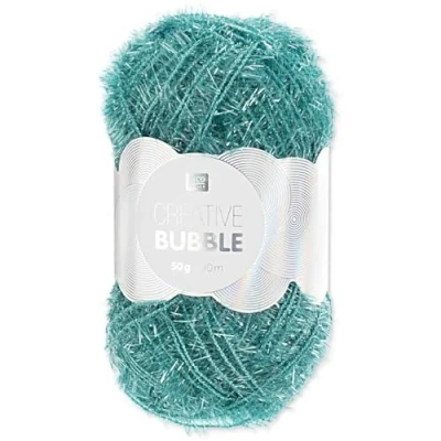 Image of Frida&#039;s Wollhaus Rico Design 50 g Creative Bubble Sponge Yarn Wool Knitting Crochet 57 Colours (040 Turquoise)