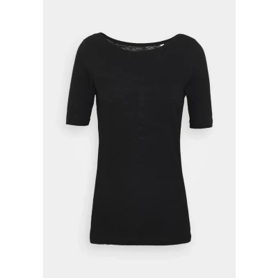 Image of Marc O&#039;Polo Short Sleeve BOAT NECK Basic Tshirt, Women&#039;s, Size: XS, Black