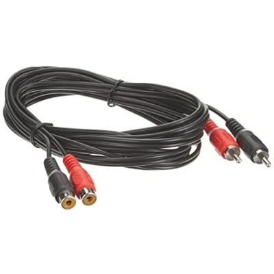 Image of PremiumCord kjackcmf2 3 RCA Cable m, 2 x Male to Female Audio Extension Cable, Stereo Audio, for TV, Mobile Phones, MP3, HiFi, Colour Black