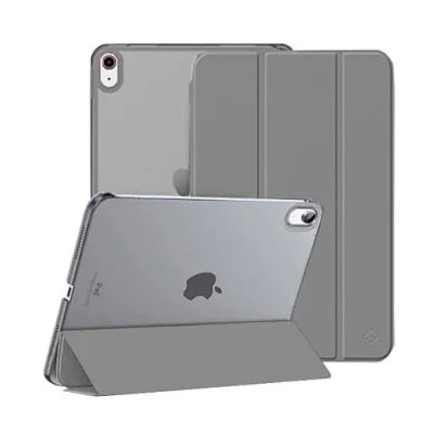 Image of KKTECH iPad 10th Generation Case, Slim Stand Hard Back Shell Cover, Auto Wake/Sleep, Lightweight Durable, for 2022 Model Case 10.9 Inch, (Silver)