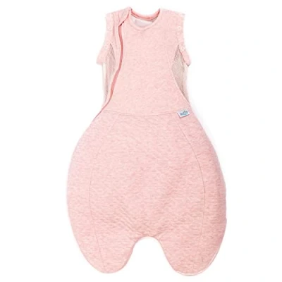 Image of PurFlo Swaddle to Sleep Bag All Season 2.5 tog Sleeping 0 4 Months Breathable Newborn Baby That Grows With Your Arms In or Out Hip Healthy Shell Pink