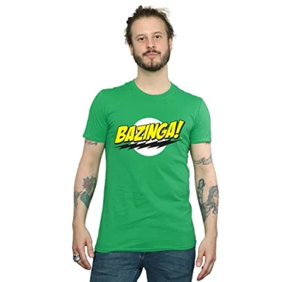 Image of The Big Bang Theory Men&#039;s Sheldon Bazinga T Shirt Irish Green Small