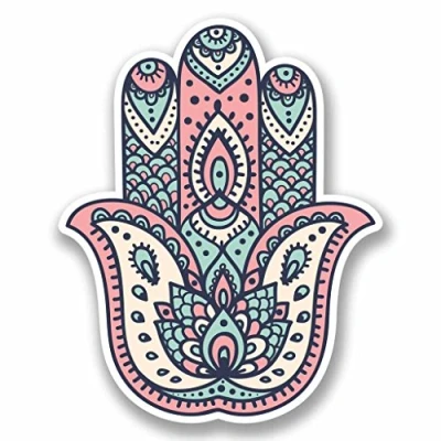 Image of 2 x 10cm/100mm Hamsa Hand Vinyl Sticker Decal Laptop Car Travel Luggage Label Tag #9664