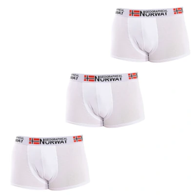 Image of Geographical Norway Mens Pack 3 Boxers man White Cotton Size X Large