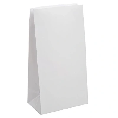 Image of Unique Party 59011 White Paper Bags, Pack of 12