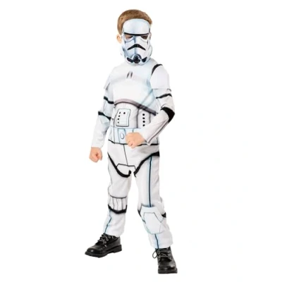 Image of Rubies Official Disney Star Wars Stormtrooper Child Costume, Green Collection, Kids Superhero Fancy Dress Halloween