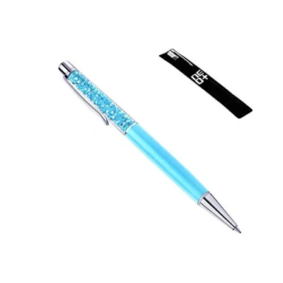 Image of NEO+ Quality Ballpoint PEN with Crystals REFILL AND POUCH INCLUDED I AM UK SELLER (LIGHT BLUE)
