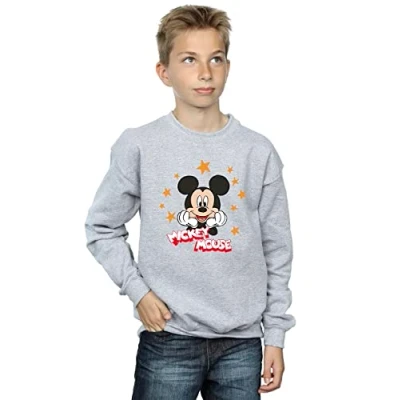 Image of Disney Boys Mickey Mouse Stars Sweatshirt Sport Grey 3 4 Years