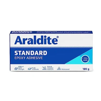 Image of Araldite, Standard Epoxy Adhesive, 180g (Resin 100g + Hardener 80g), White/Blue, Boxes, 100% Authentic, Manufactured by Huntsman India