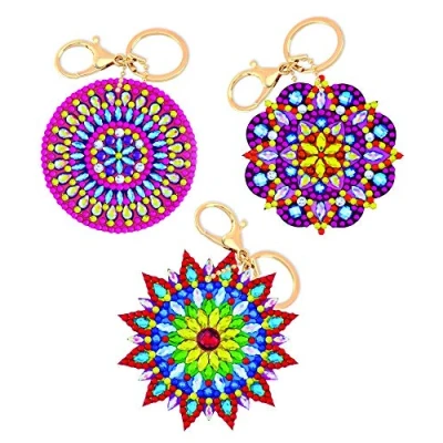 Image of Craft Buddy Crystal Art Mandalas, Keyring Kit, Multicoloured, Klein