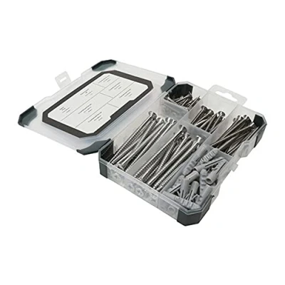 Image of TIMCO Screws, Plug &amp; Drill Bit A2 Stainless Steel Mixed Tray 91pcs