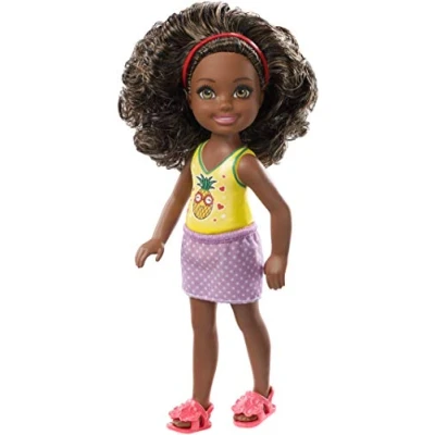 Image of Barbie Club Chelsea Doll, 6 inch, Curly Brunette Hair