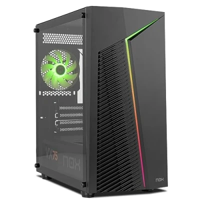 Image of NOX XTREME PRODUCTS Infinity Zeta M ATX/ITX ARGB Rainbow Dynamic Mini Tower Tempered Glass Side Panel, Space for 6 Fans, Compatible with up to 310mm Graphics Cards, USB 3.0, Black