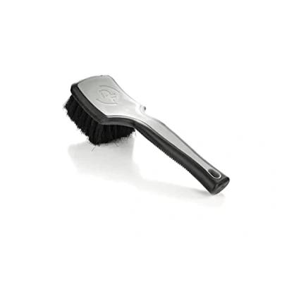 Image of Detail Factory ProGrip Interior Scrub Brush Soft Bristles Rubber Grip for Maximum Stability and Comfort Curved Head Profile Better Clearance Grey