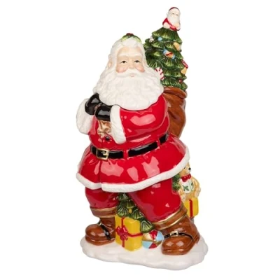 Image of Spode Christmas Tree Collection Figural Santa with Cookie Jar Measures at 12&quot;