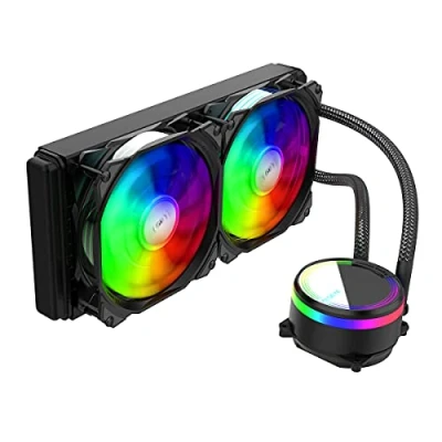 Image of ALSEYE M240 Liquid CPU Cooler, ARGB AIO Cooler with 240mm Radiator and Dual 120mm Max Series &amp; PWM Fans (Black)