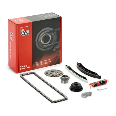 Image of 1302800Q0A, 1302800Q0E Timing Chain Kit FAI AutoParts TCK58 with gears, gaskets/seals Simplex, Bolt RENAULT: TRAFIC 2 Kasten