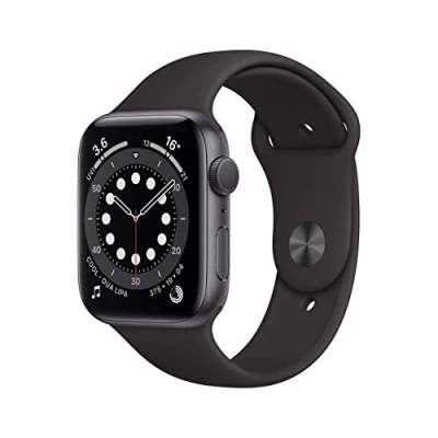 Image of Apple Watch Series 6 (GPS, 44mm) Space Grey Aluminium Case with Black Sport Band (Renewed)