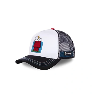 Image of Capslab Snoopy The Peanuts White Black Trucker Cap