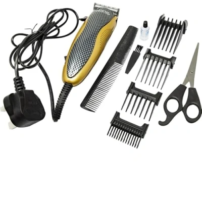 Image of New Mens Hair Cutting Clipper Trimmer Shaver Remover Barbers Grooming KIT Set Beard 8 in 1 Styling Accessories Includes Oil Bottle