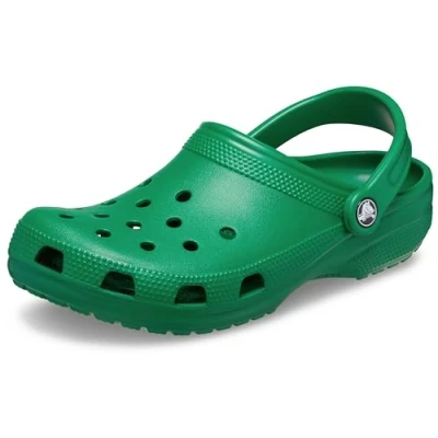 Image of Crocs Classic Unisex Pool slides, Size: M3/W4, Green ivy Synthetics