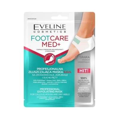 Image of Eveline Foot Care Med+ Exfoliating Mask for Callous Rough and Dry Heels 1 Piece