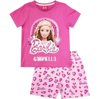 Image of Barbie Girls Short Pyjamas Nightwear (UK, Age, 5 Years, 6 Regular, Personalised Shorty)