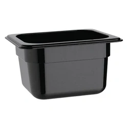 Image of Vogue Polycarbonate 1/6 Gastronorm Container 100mm Black