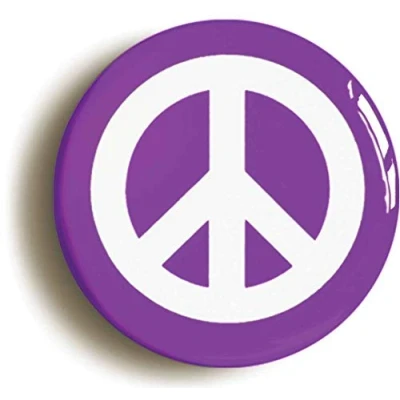 Image of Ozorath CND PEACE SYMBOL BADGE BUTTON PIN PURPLE (Size is 1inch/25mm diameter)