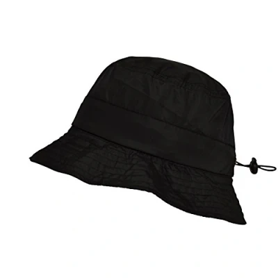 Image of Toutacoo, Bucket Rain Hat, Easy to fold in its Integrated Pocket, Nylon Look Black