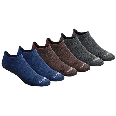 Image of Dickies Men&#039;s Dri tech Moisture Control No Show Socks, Available in M XXL (6, 12 Casual, Brown (6 Pairs), X Large (Pack of 12)