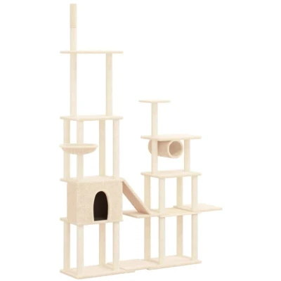 Image of vidaXL Cat Tree with Sisal Scratching Posts Cream 279 cm