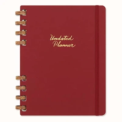 Image of Moleskine Undated Planner, 12 Month Spiral Planner with Hard Cover, Size XL 20 x 25 cm, Crush Cherry
