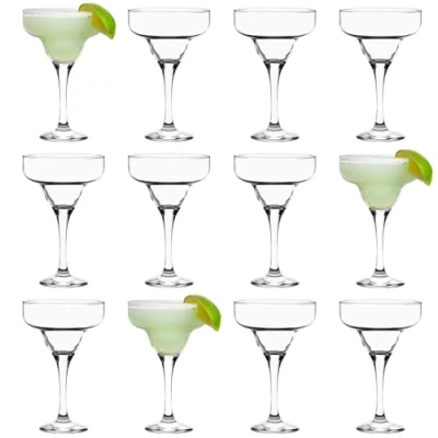 Image of Rink Drink 12x 300ml (10.4oz) Margarita Cocktail Glasses Mocktail and Frozen Cocktails Party Drinking Glass Set Dishwasher Safe