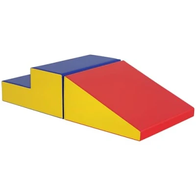 Image of HOMCOM Soft Play Set, 2 Piece Kids Climb and Crawl Foam Activity Toys, Equipment for Toddlers 12 36 Months, Red